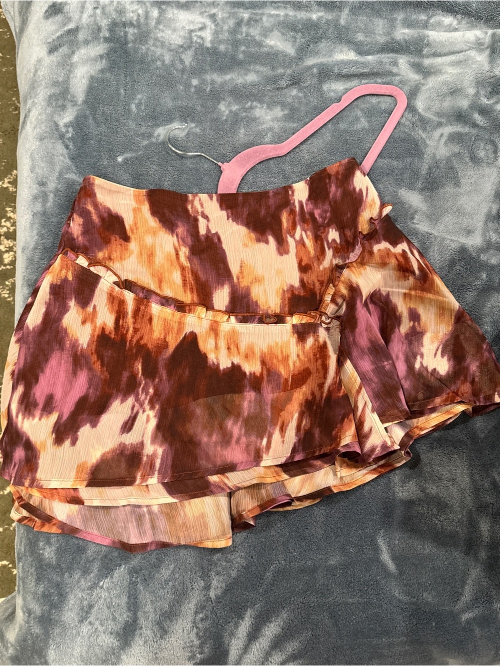 LULUS Tie-Dye Ruffle Mini Skirt